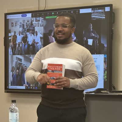 Victor Luckerson compares Greenwood with Junction City's Ninth Street during his book talk and community discussion, March 27, 2025.